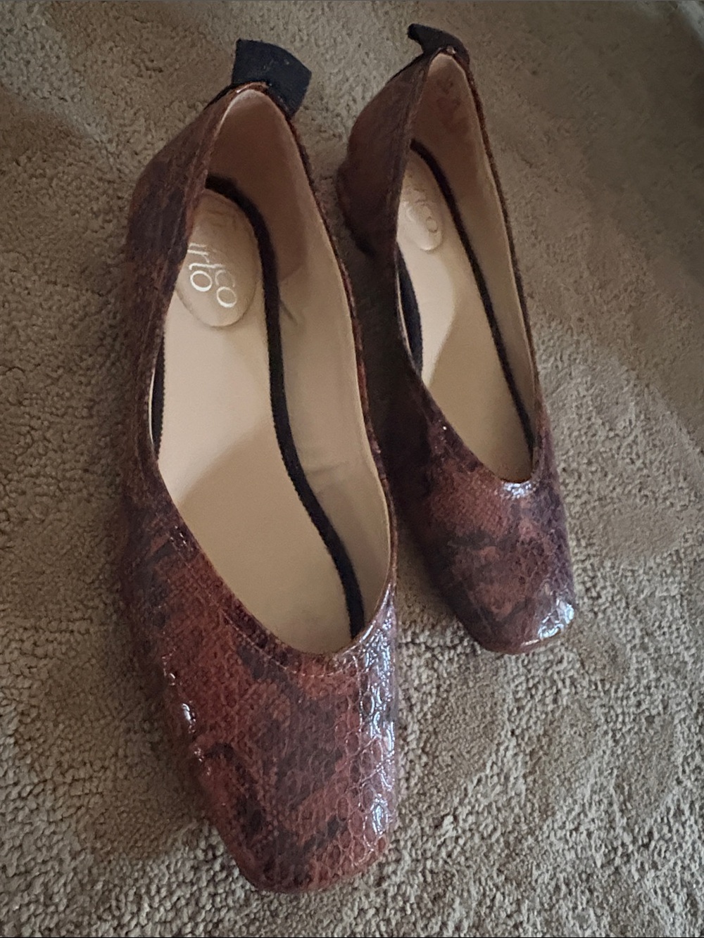 Franco Sarto Snake Print Flats 6 1/2